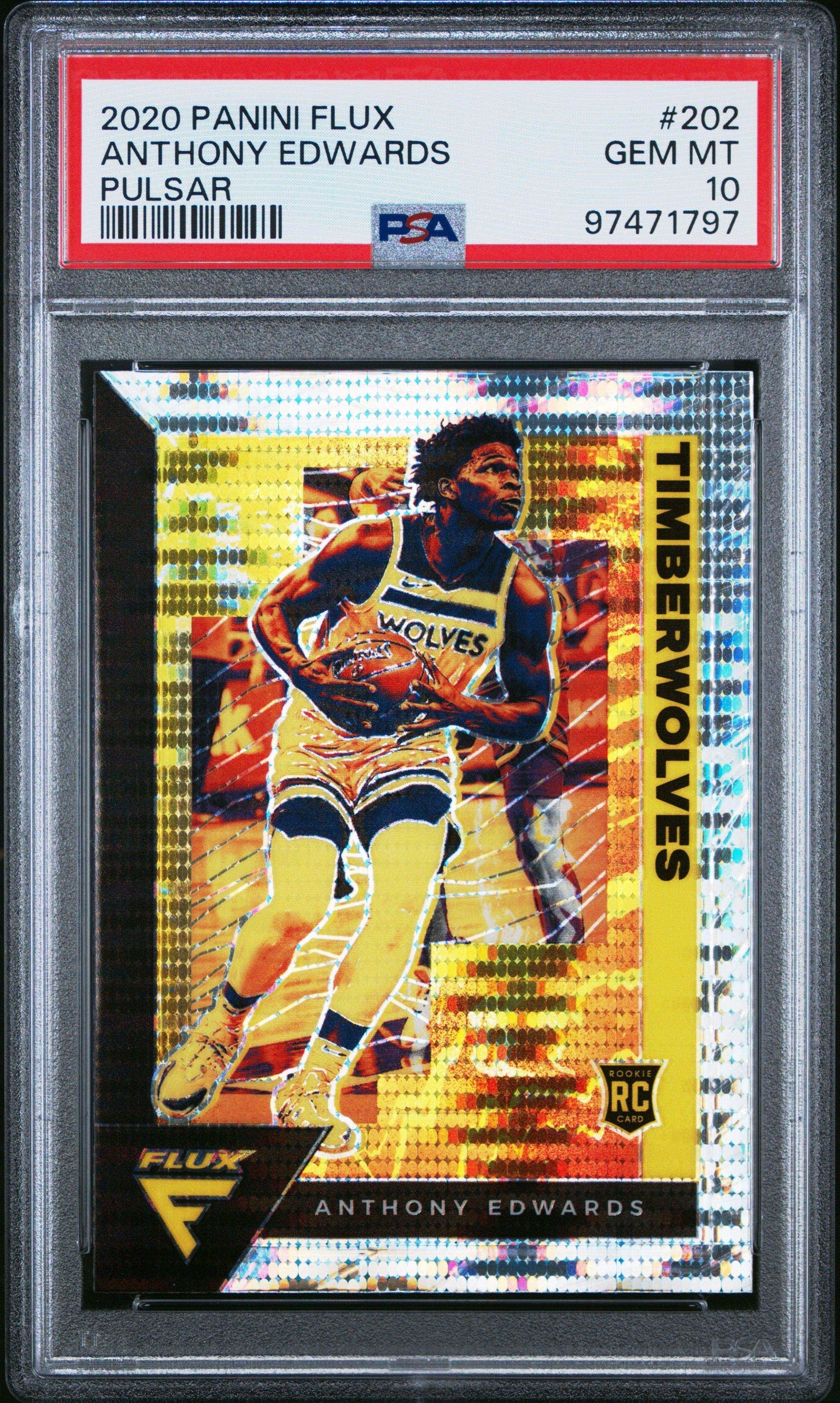 2020 Panini Flux Anthony Edwards #202 Pulsar PSA 10