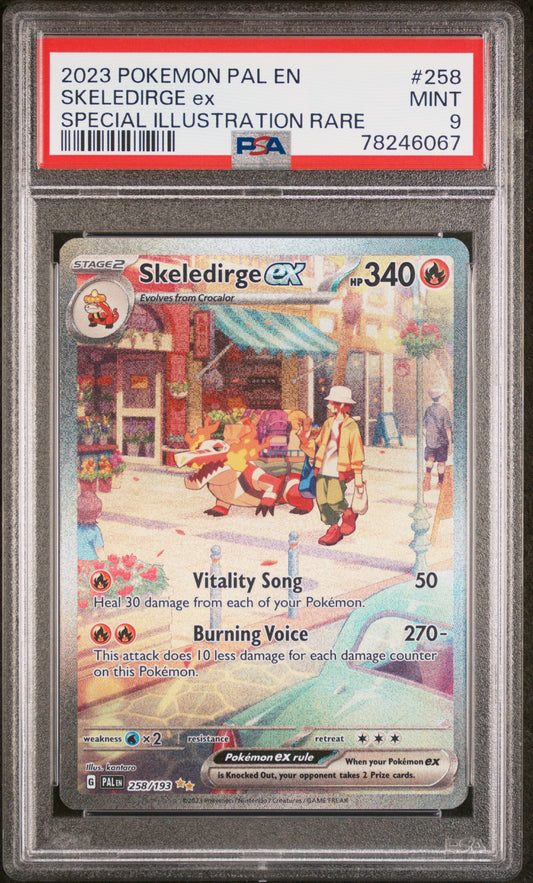 PokéMon TCG Skeledirge EX #258 Special Illustration Rare PSA 9