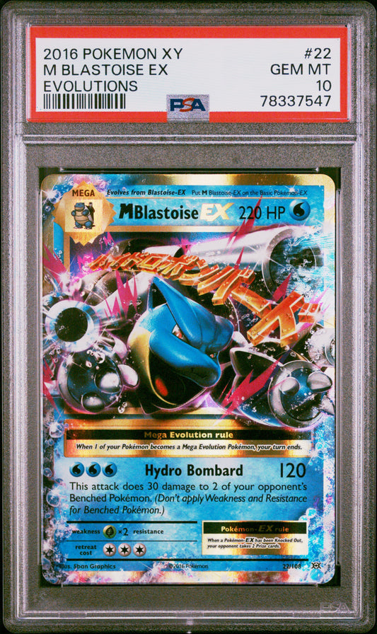 PokéMon TCG M Blastoise EX #22 Evolutions PSA 10