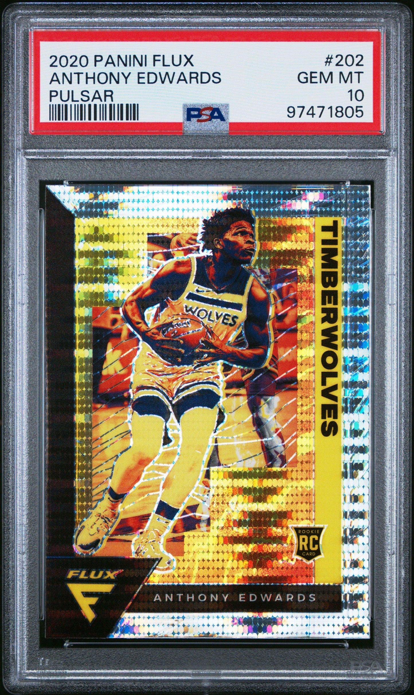 2020 Panini Flux Anthony Edwards #202 Pulsar PSA 10