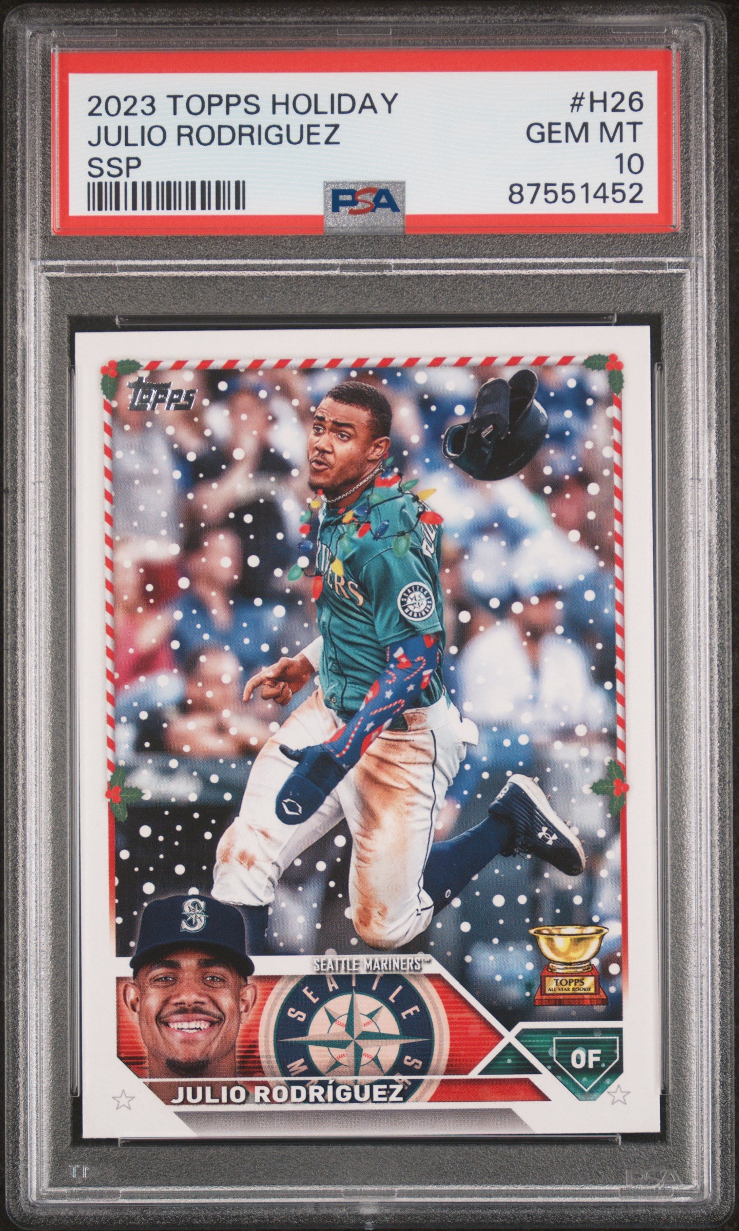 2023 Topps Holiday Julio Rodriguez #H26 SSP PSA 10