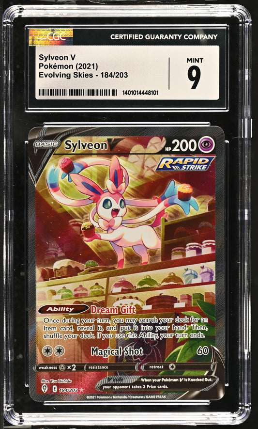 2021 Pokémon Evolving Skies Sylveon V #184/203 Ultra Rare Holo CGC 9