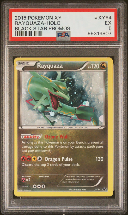 PokéMon TCG Rayquaza #XY64 Black Star Promos PSA 5