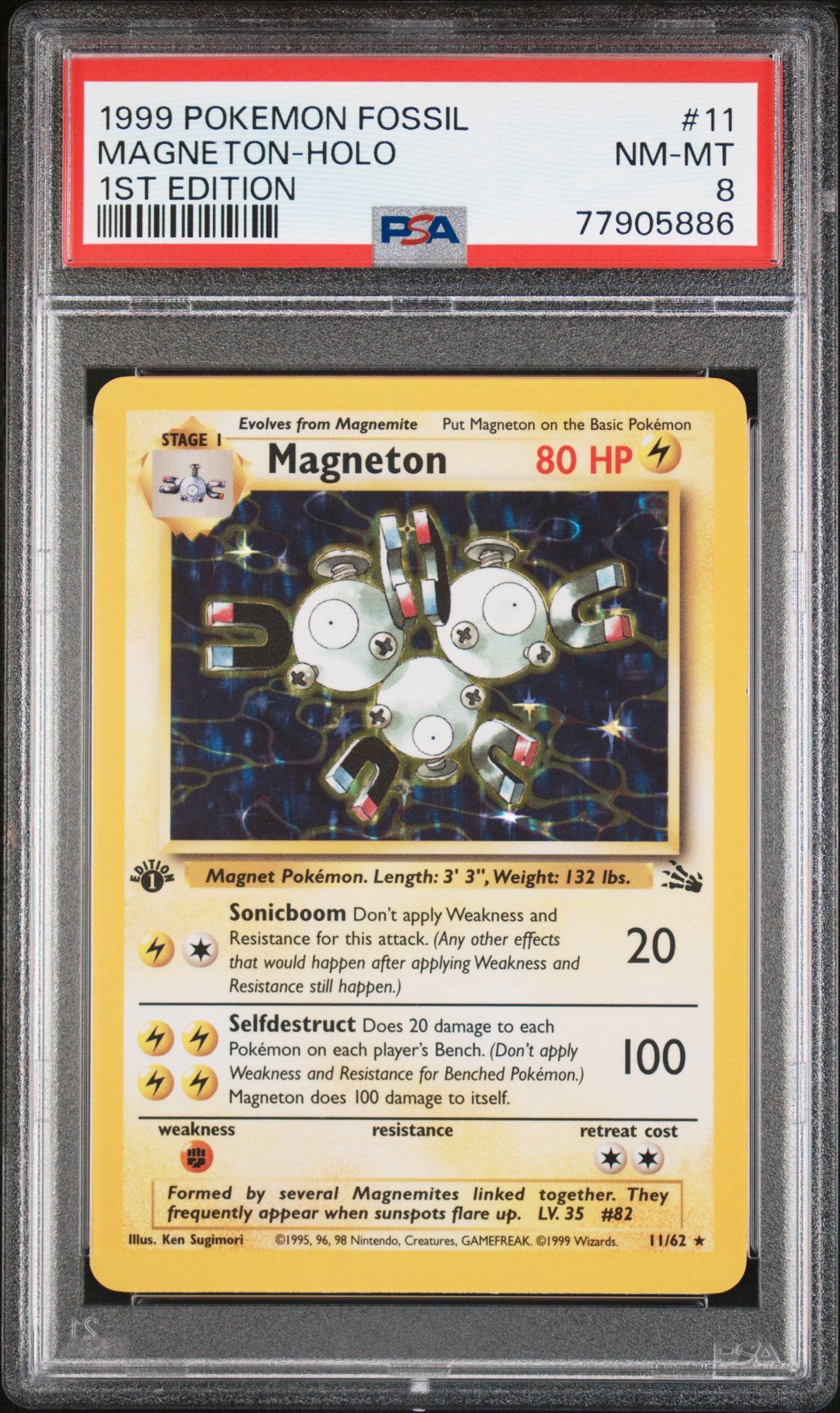 PokéMon TCG Magneton #11 1ST Edition PSA 8