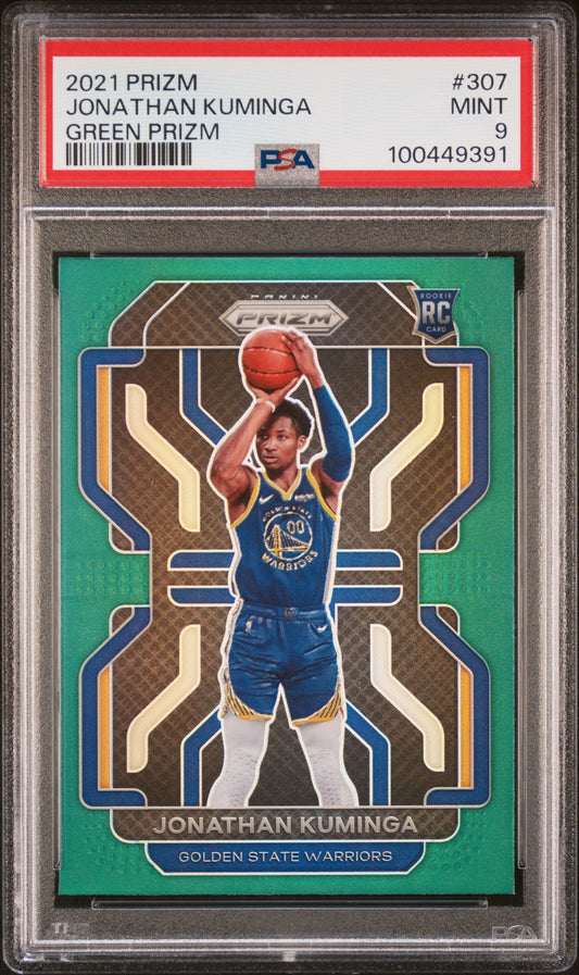 2021 Panini Prizm Jonathan Kuminga #307 Green PSA 9