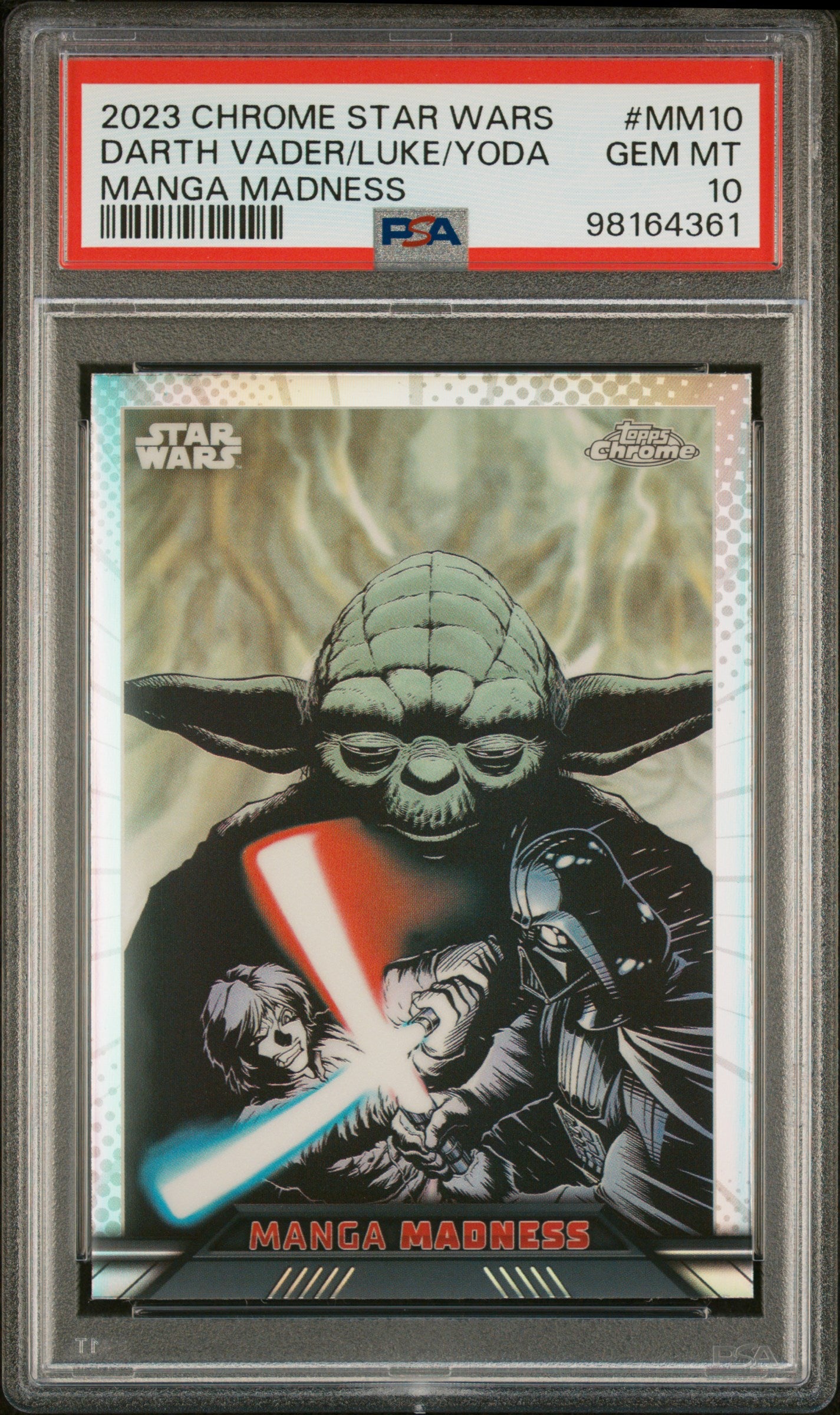 2023 Topps Chrome Star Wars Manga Madness Yoda Luke Darth Vader #MM10 PSA 10