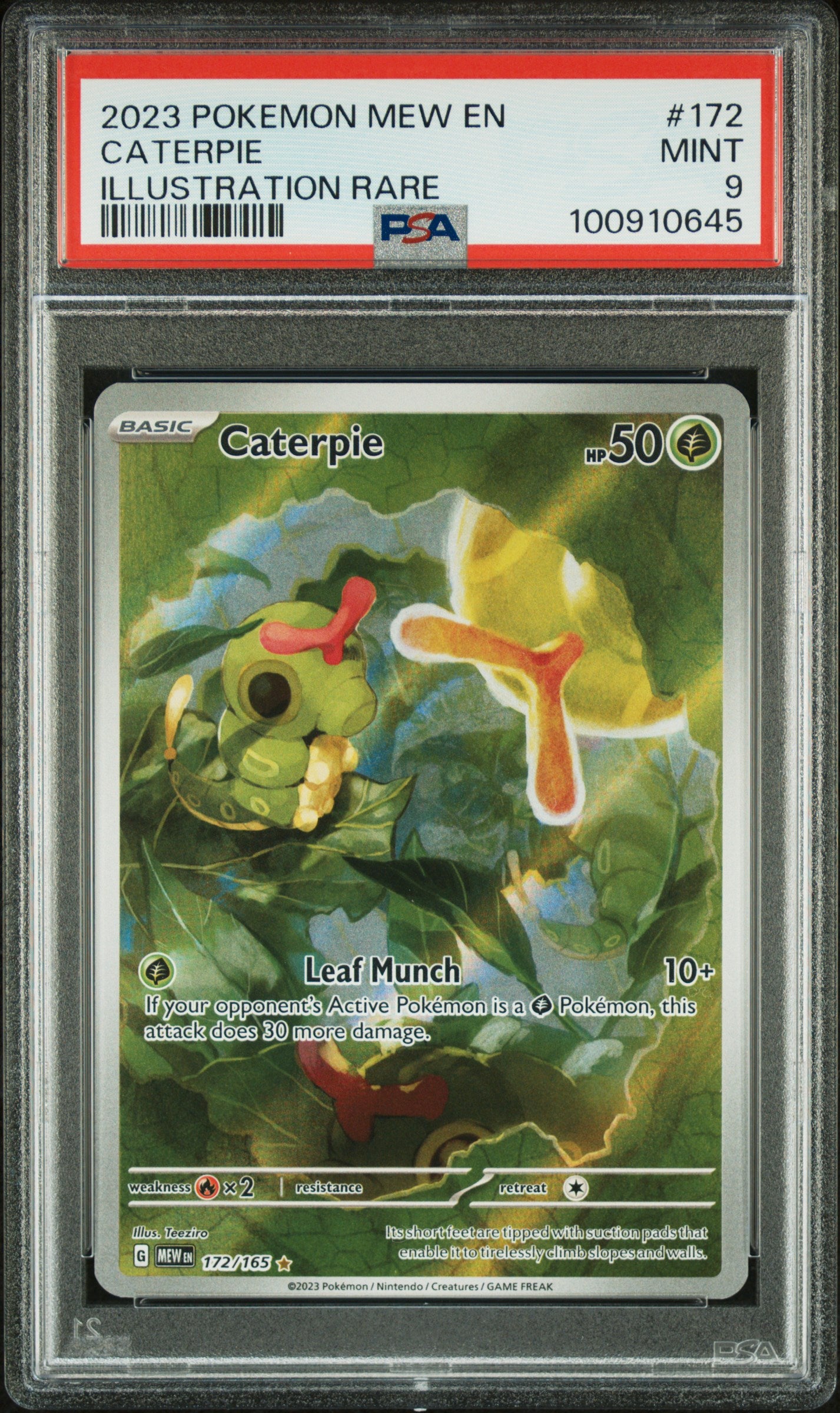 PokéMon TCG Caterpie #172 Illustration Rare PSA 9