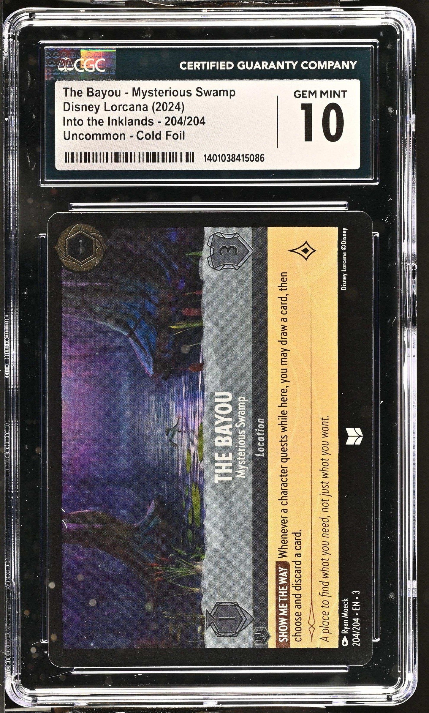 Disney Lorcana TCG The Bayou - Mysterious Swamp #204/204 English CGC 10