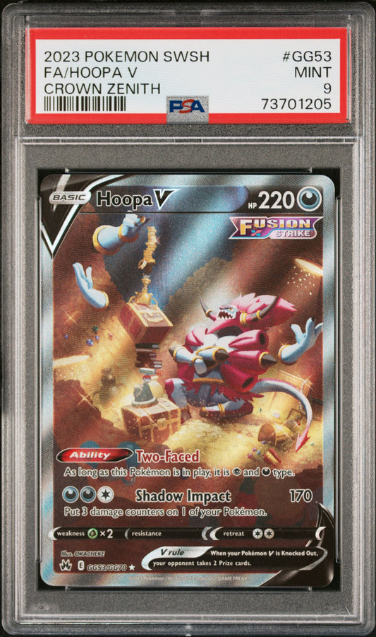 PokéMon TCG Hoopa V Fa #GG53 Crown Zenith PSA 9