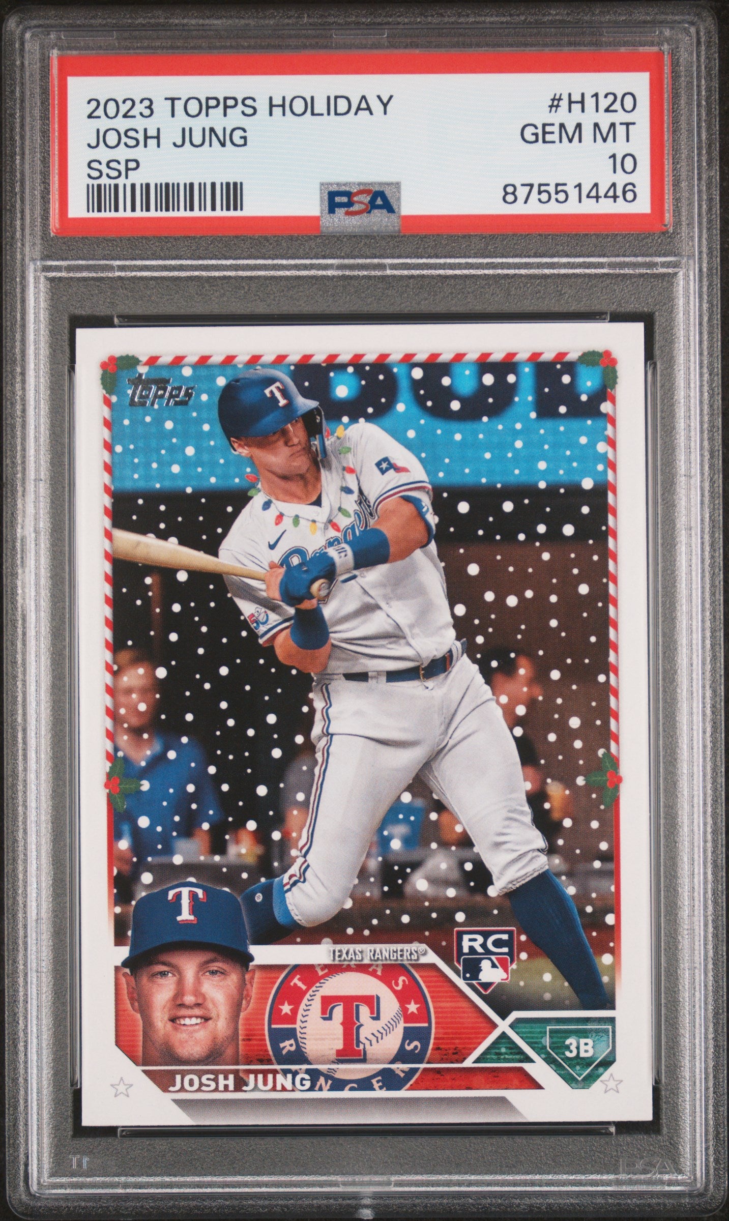 2023 Topps Holiday Josh Jung #H120 SSP PSA 10