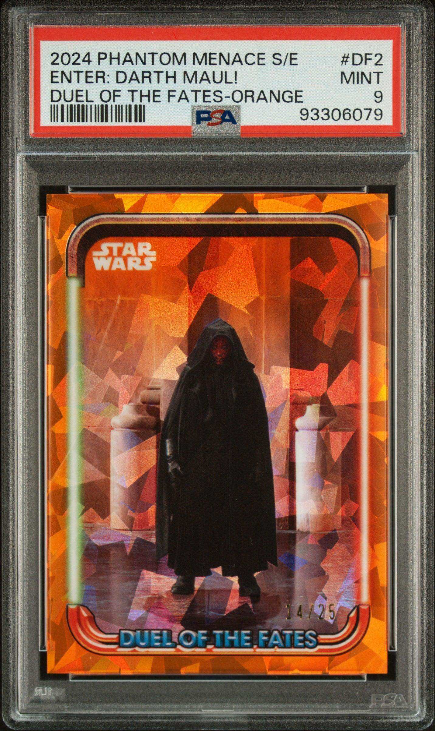 2024 Topps Chrome Sapphire Edition Star Wars The Phantom Menace Duel Of The Fates Enter: Darth Maul! #DF2 PSA 9