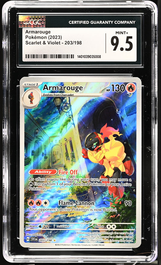 2023 Pokémon Scarlet & Violet - SV1EN Armarouge #203/198 Illustration Rare Holo CGC 9.5