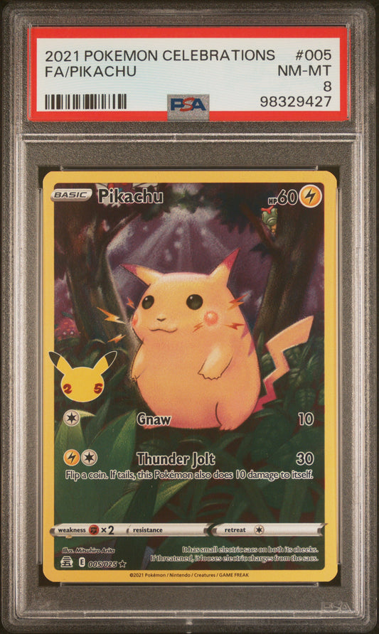 PokéMon TCG Pikachu Fa #005 PSA 8