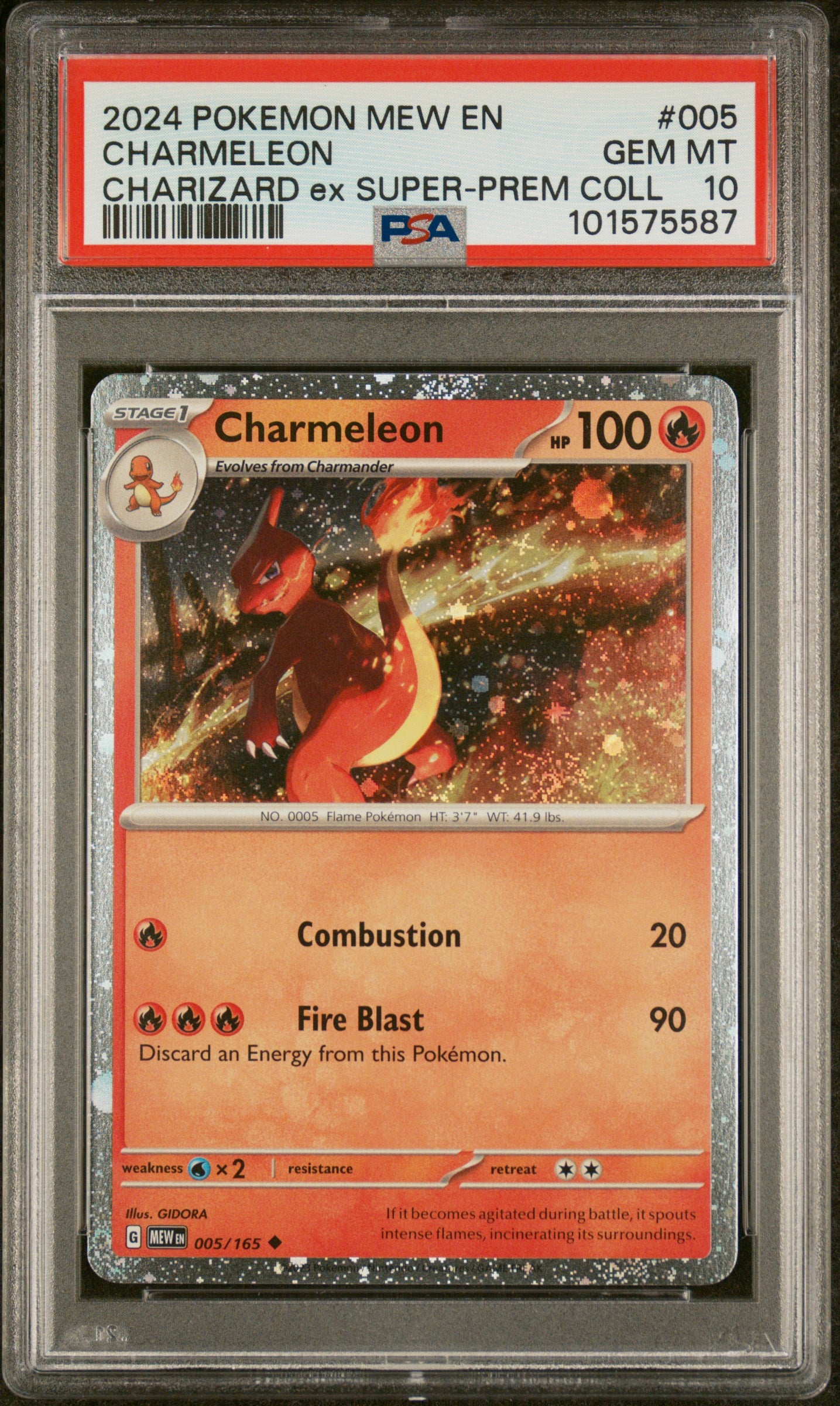 PokéMon TCG Charmeleon #005 Charizard EX Super-Prem Coll PSA 10