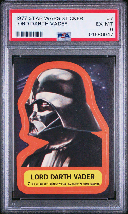 1977 Star Wars Stickers Lord Darth Vader #7 PSA 6