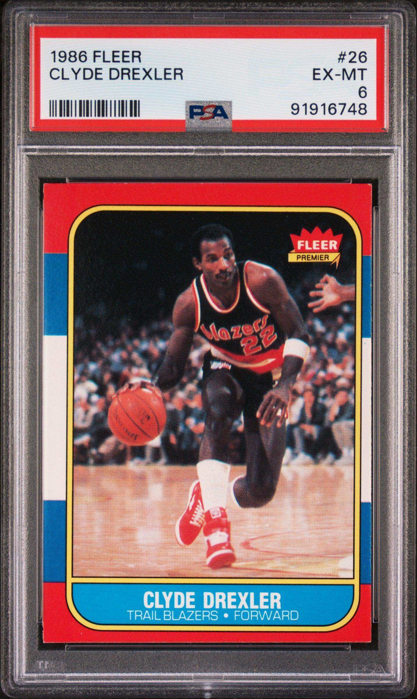 1986 Fleer Clyde Drexler #26 PSA 6