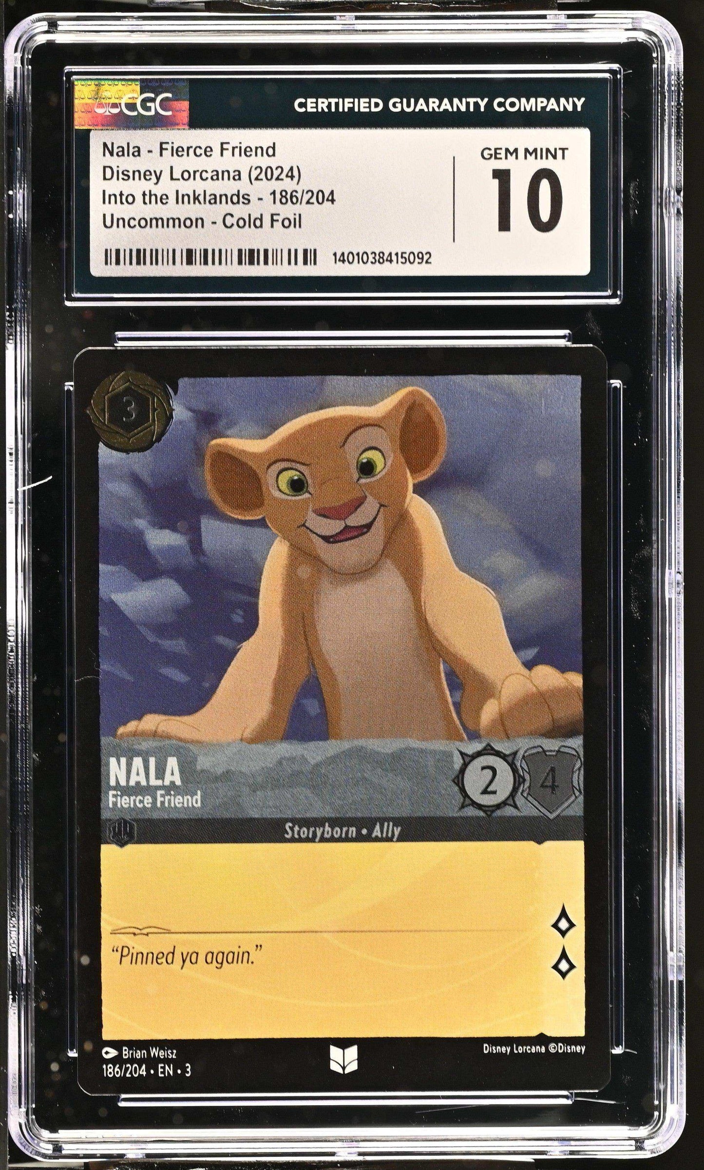 Disney Lorcana TCG Nala - Fierce Friend #186/204 English CGC 10