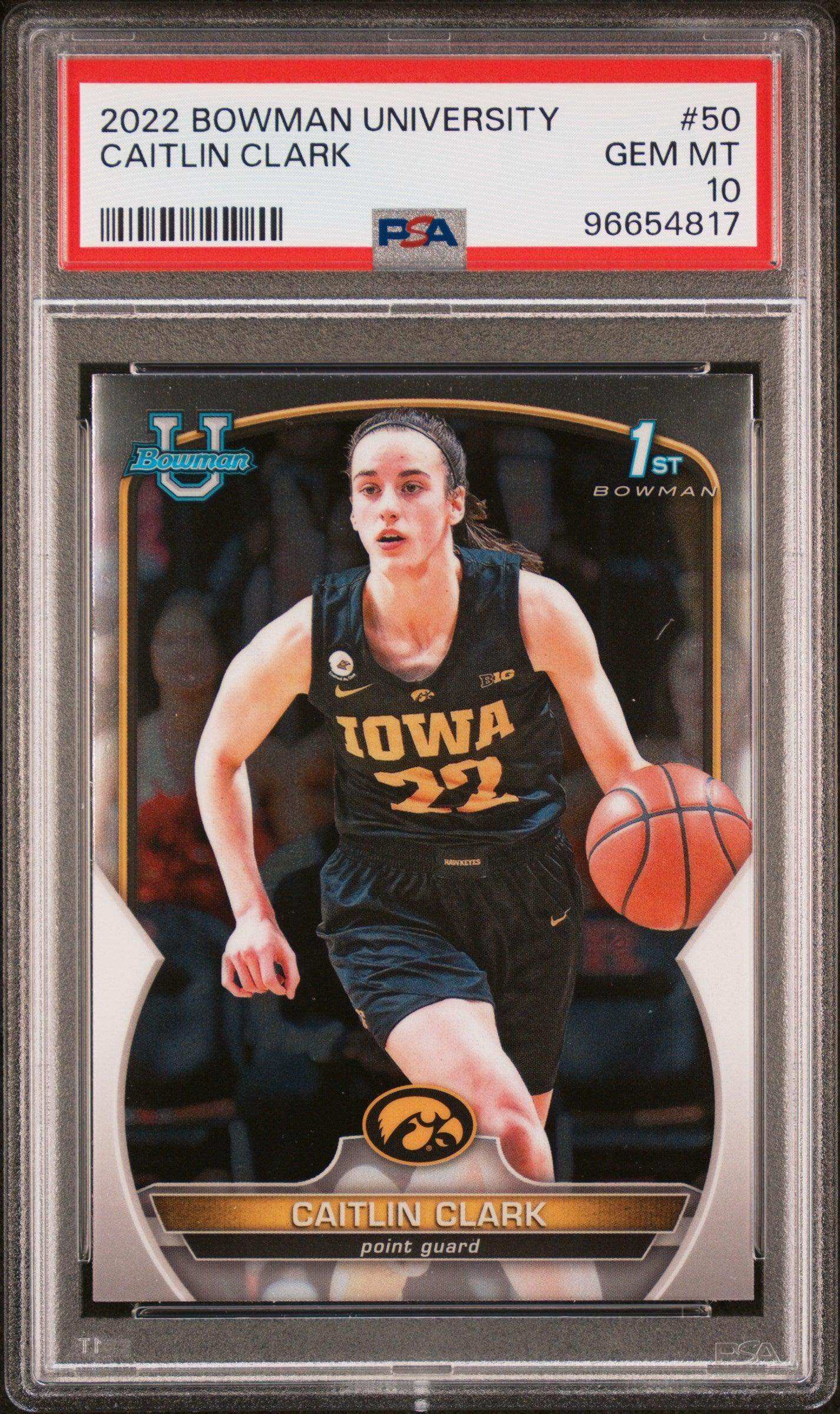 2022 Bowman Chrome University Caitlin Clark #50 PSA