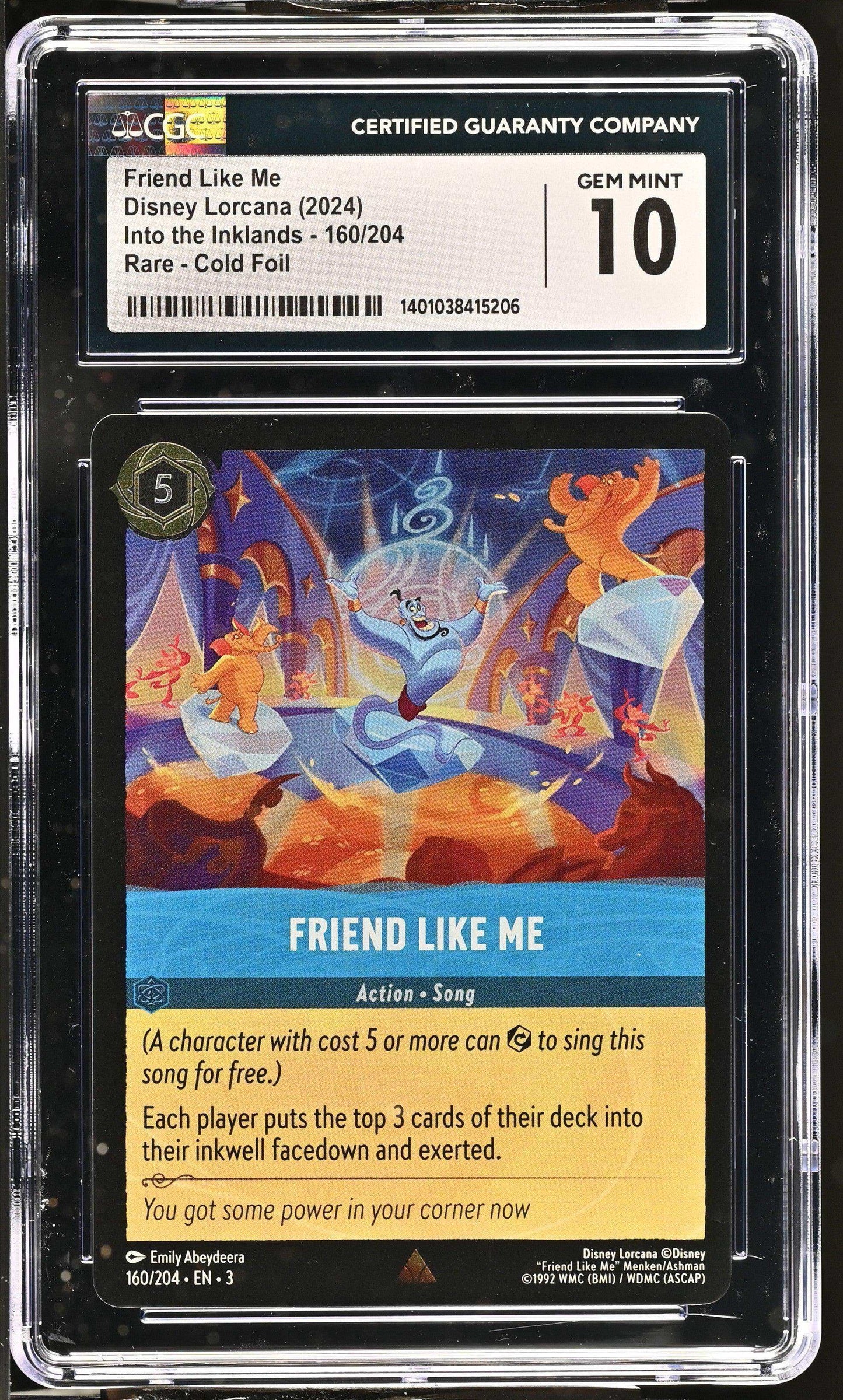 Disney Lorcana TCG Friend Like Me #160/204 English CGC 10