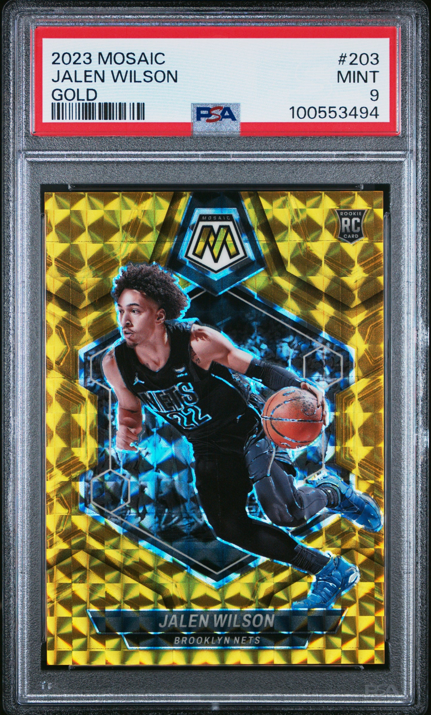 2023 Panini Mosaic Jalen Wilson #203 Gold PSA 9