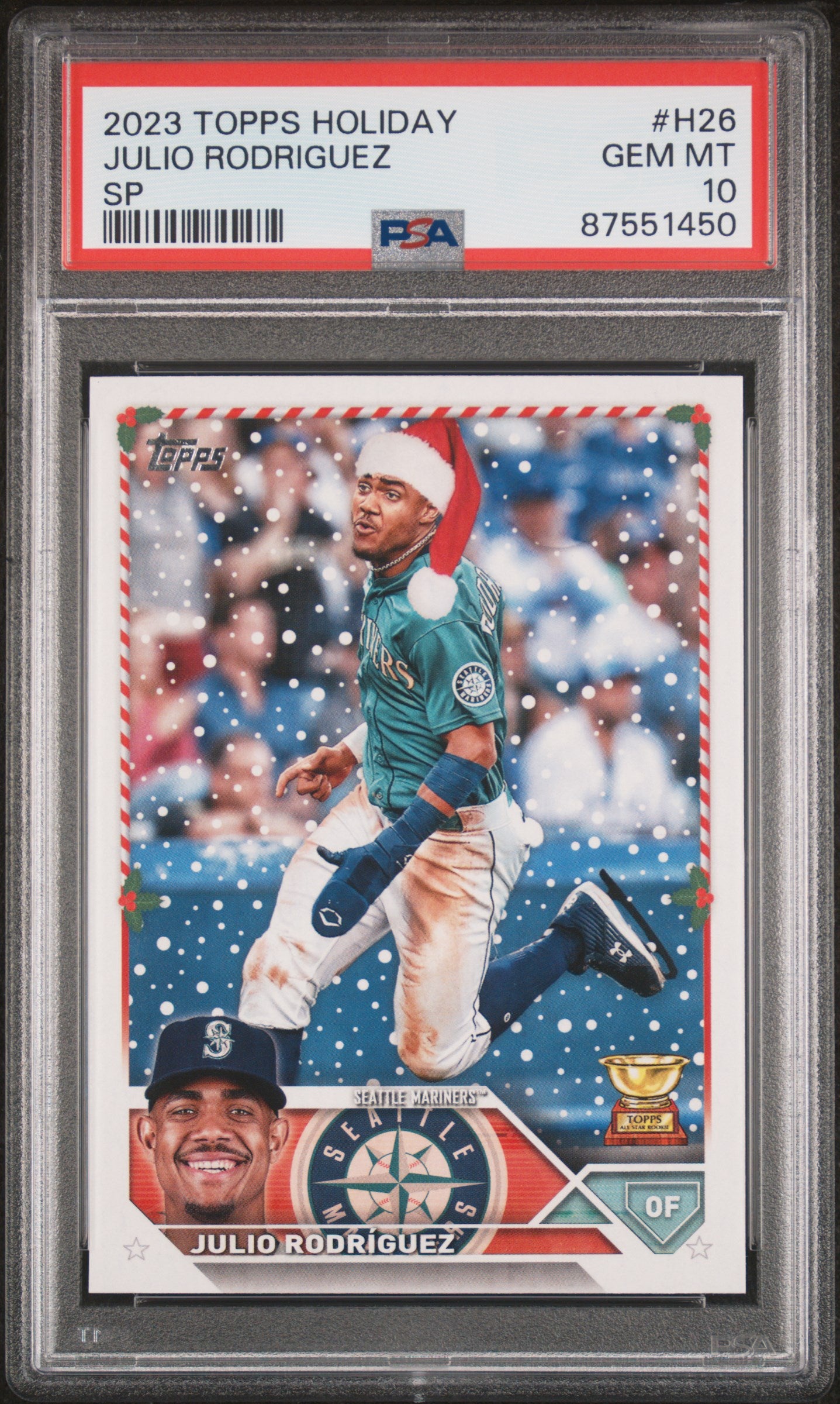 2023 Topps Holiday Julio Rodriguez #H26 SP PSA 10