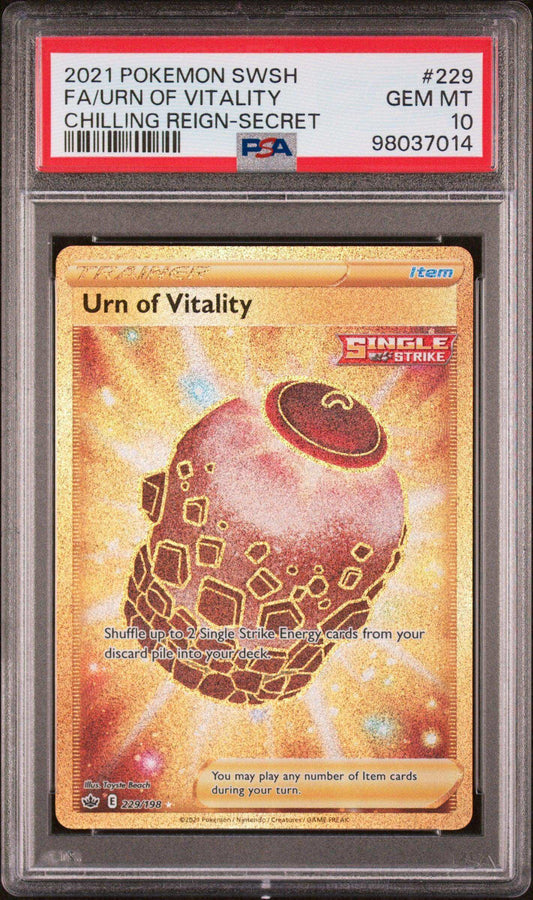 PokéMon TCG Urn Of Vitality Fa #229 Chilling Reign-Secret PSA 10