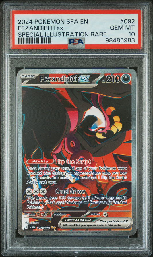 PokéMon TCG Fezandipiti EX #092 Special Illustration Rare PSA 10