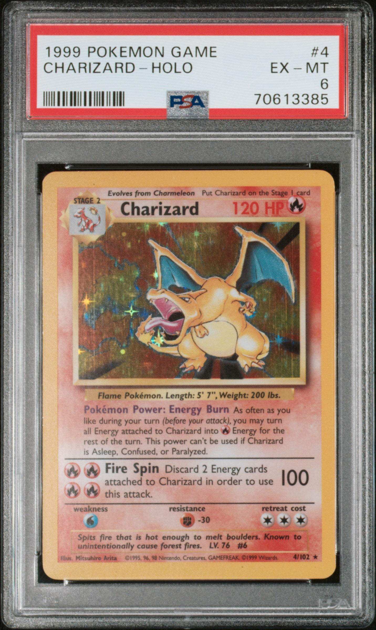 PokéMon TCG Charizard #4 PSA 6