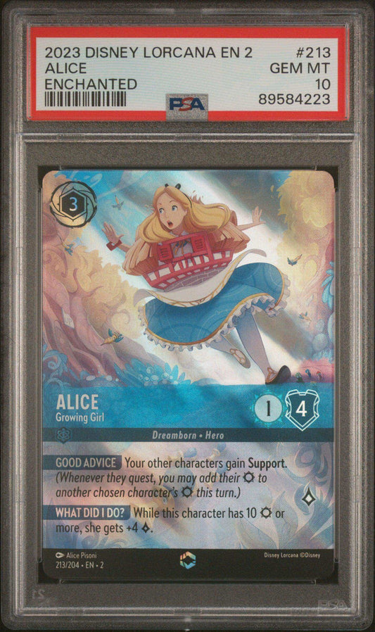 2023 Disney Lorcana TCG Alice #213 PSA 10