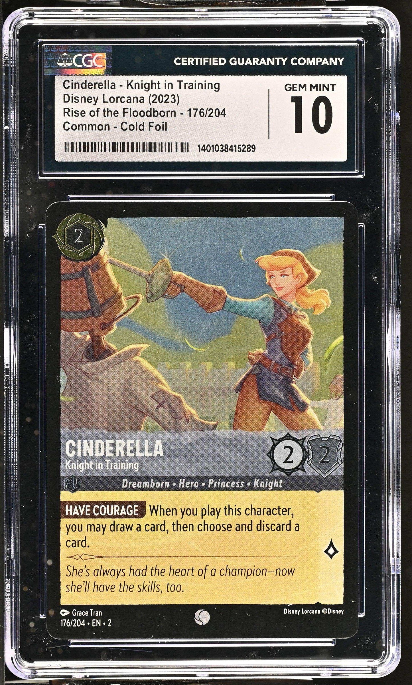 Disney Lorcana TCG Cinderella - Knight in Training #176/204 English CGC 10