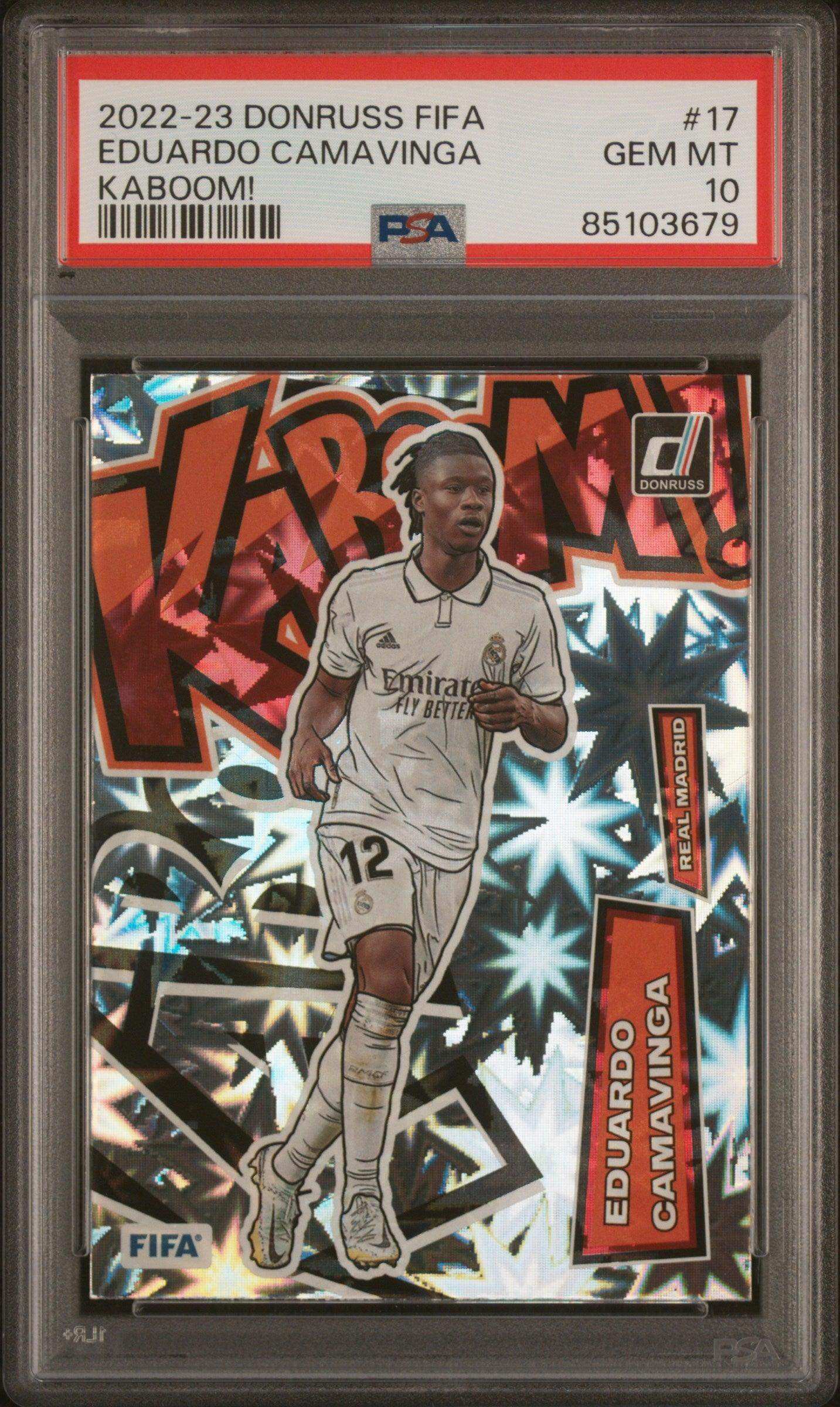 2022 Panini Donruss FIFA Kaboom! Eduardo Camavinga #17 Kaboom! PSA 10