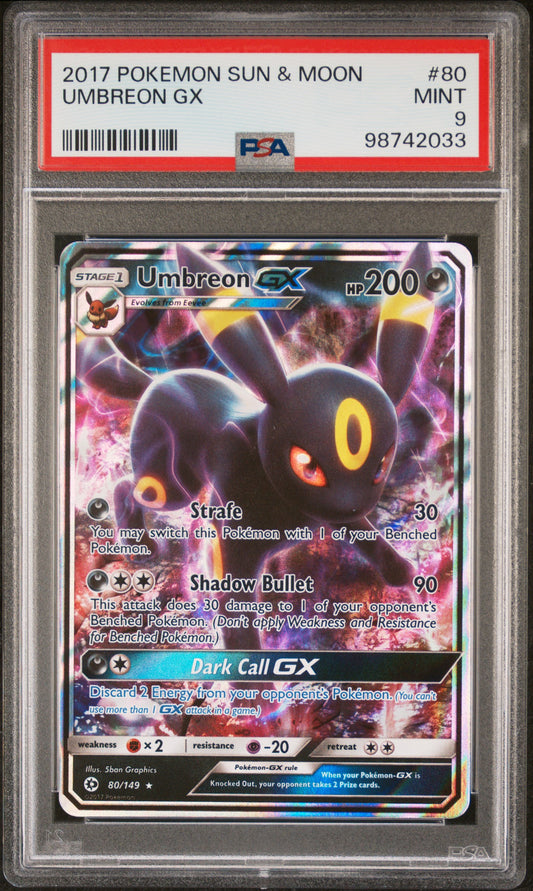 PokéMon TCG Umbreon GX #80 Mongolian PSA 9