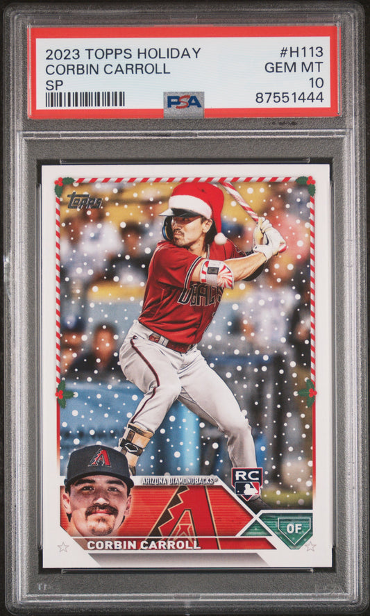 2023 Topps Holiday Corbin Carroll #H113 SP PSA 10