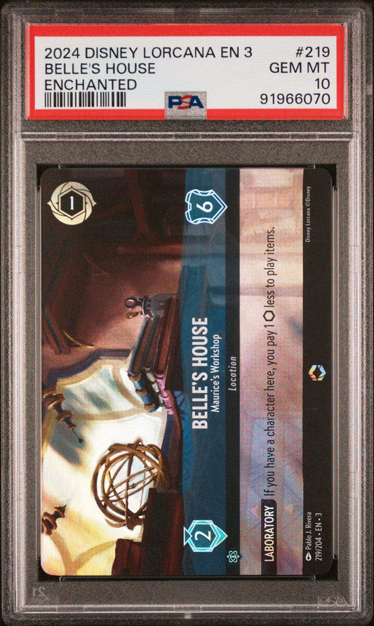 2024 Disney Lorcana TCG Belle's House #219 PSA 10