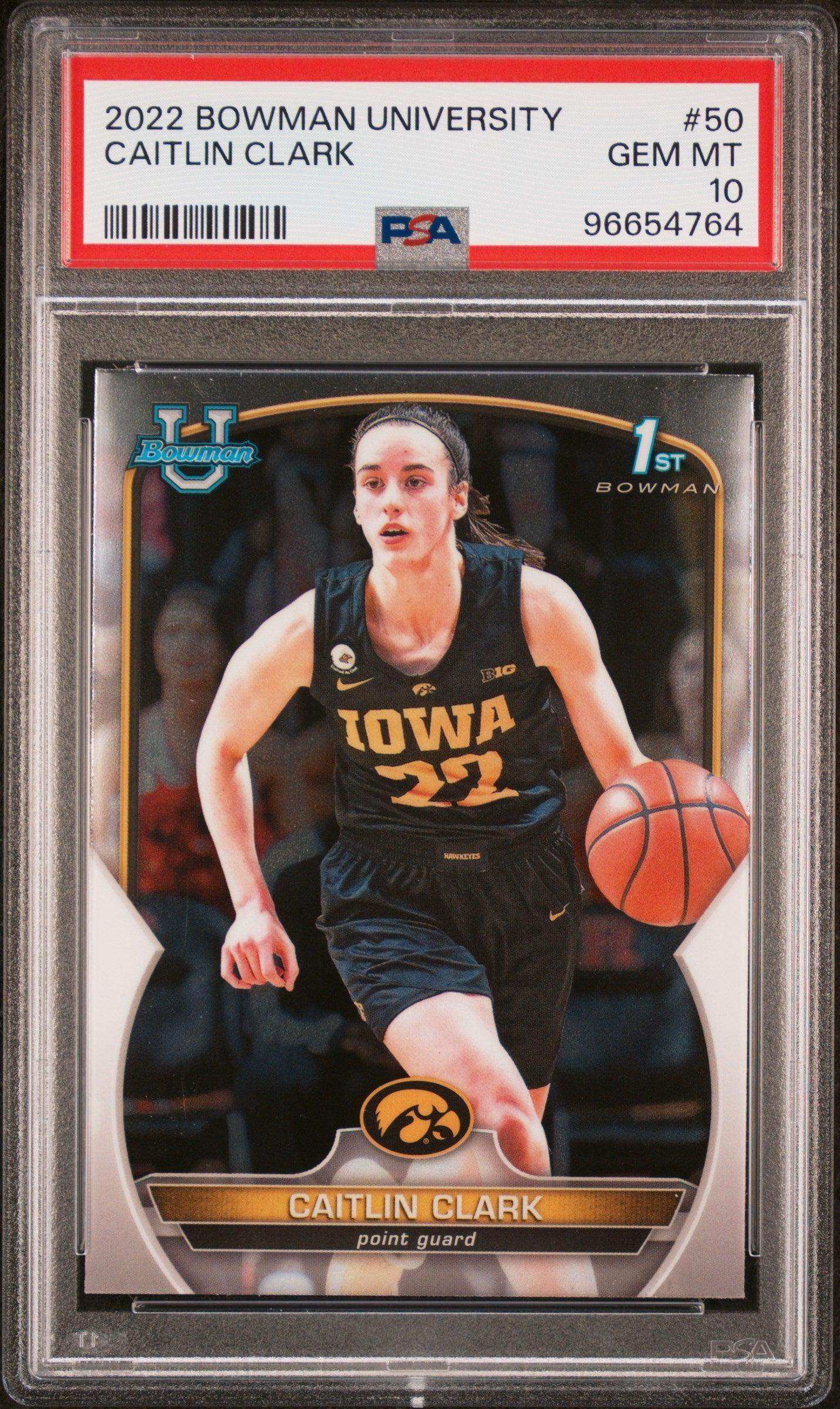 2022 Bowman Chrome University Caitlin Clark #50 PSA