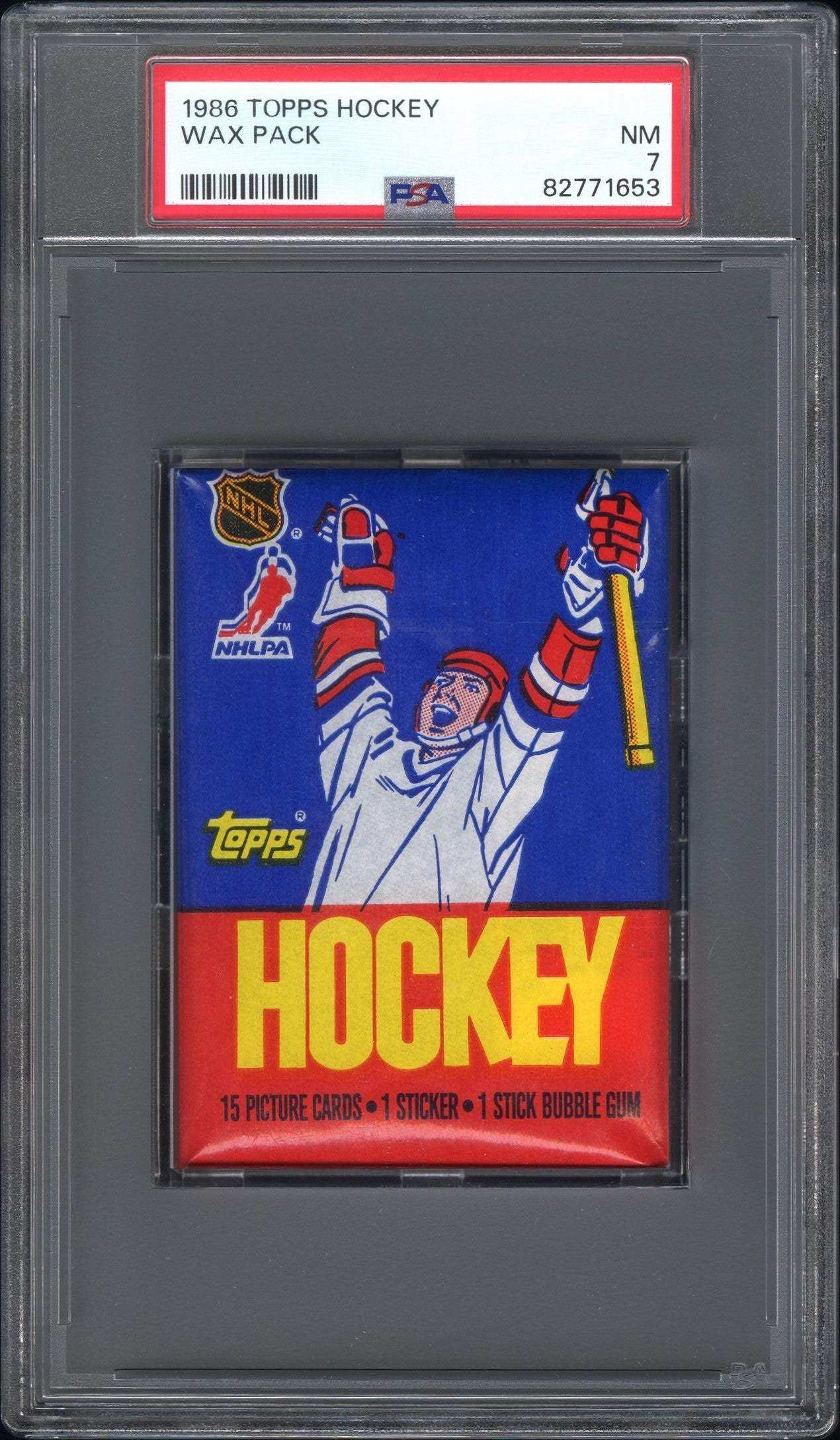 1986 Topps Hockey Wax Pack Wax Pack PSA 7