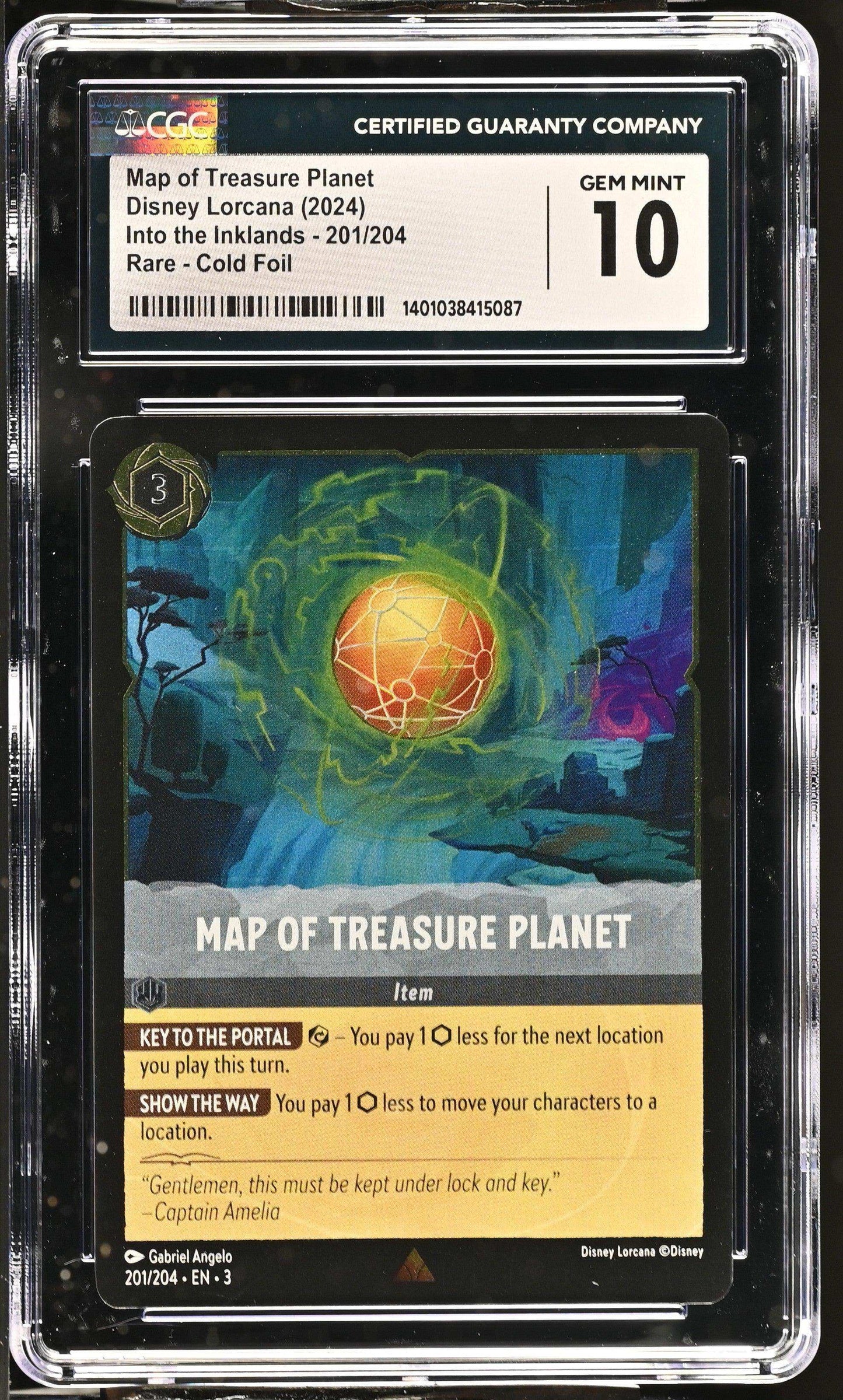 Disney Lorcana TCG Map of Treasure Planet #201/204 English CGC 10