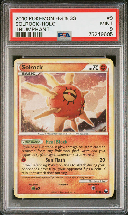 PokéMon TCG Solrock #9 Triumphant PSA 9