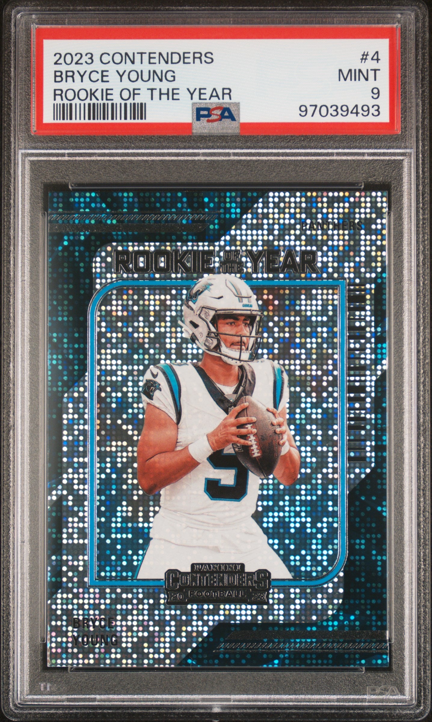 2023 Panini Contenders Rookie Of The Year Contenders Bryce Young #4 PSA 9