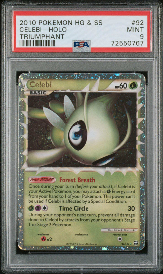 PokéMon TCG Celebi #92 Triumphant PSA 9