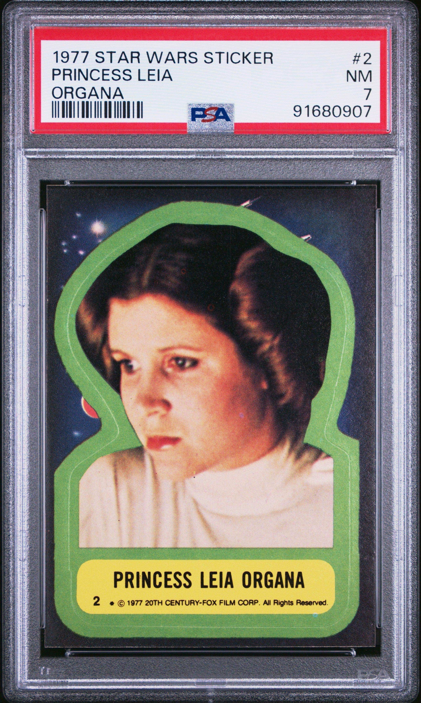 1977 Star Wars Stickers Princess Leia #2 PSA 7