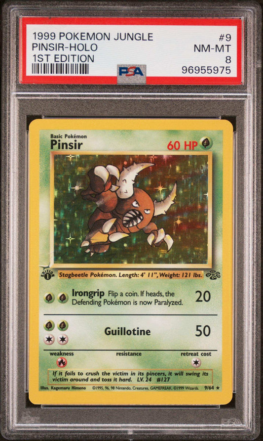 PokéMon TCG Pinsir #9 1ST Edition PSA 8