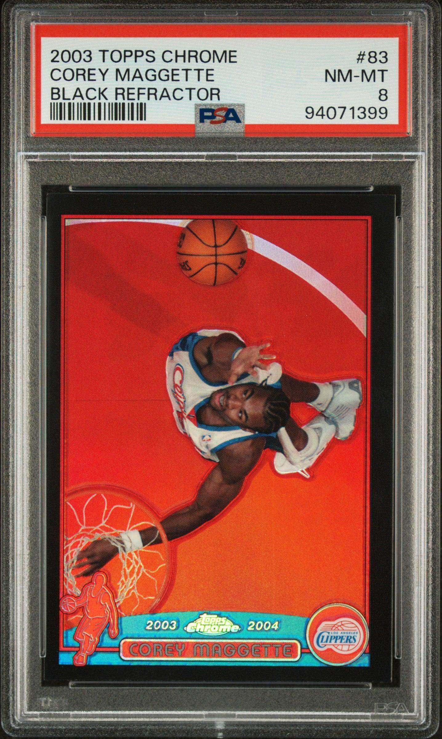 2003 Topps Chrome Corey Maggette #83 Black Refractor PSA 8