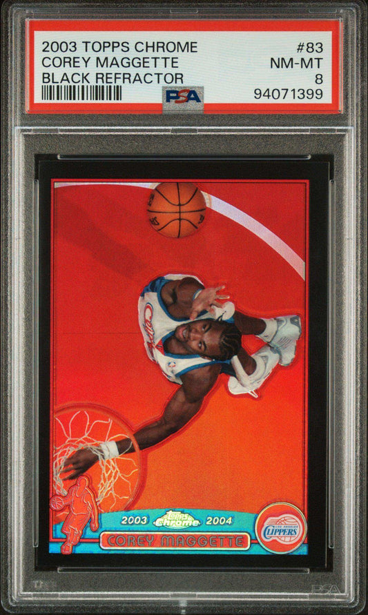 2003 Topps Chrome Corey Maggette #83 Black Refractor PSA 8