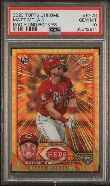 2023 TOPPS CHROME RADIATING ROOKIES MATT MCLAIN UPDATE #RR28 PSA GEM MT 10