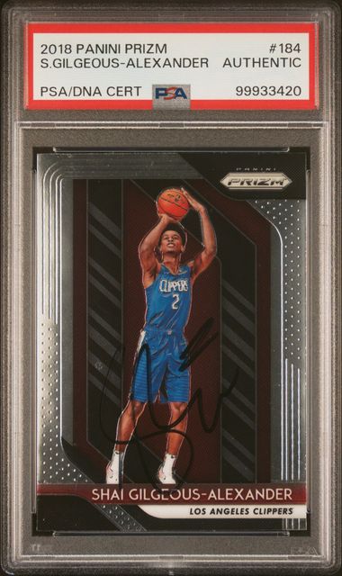 2018 PANINI PRIZM S.GILGEOUS-ALEXANDER #184 PSA N0: AUTHENTIC Authentic SHAI GILGEOUS-ALEXANDER