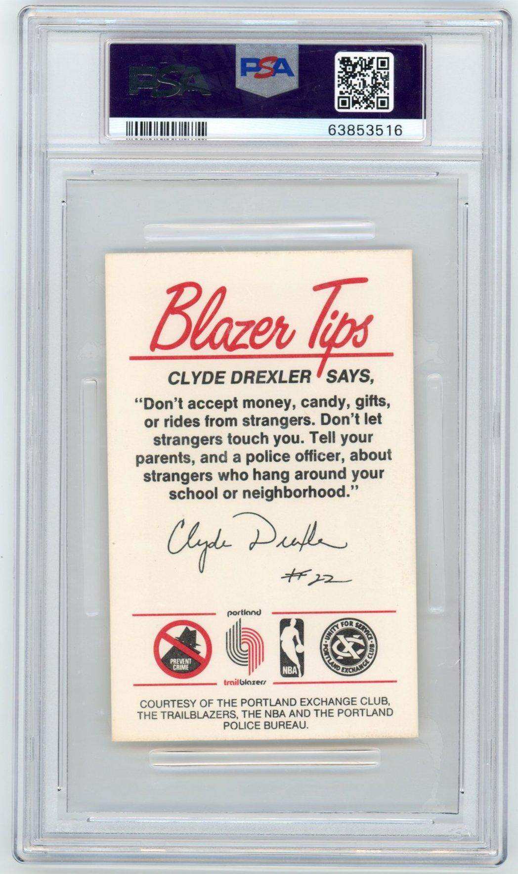 1983 Trail Blazers Police Clyde Drexler Psa 7