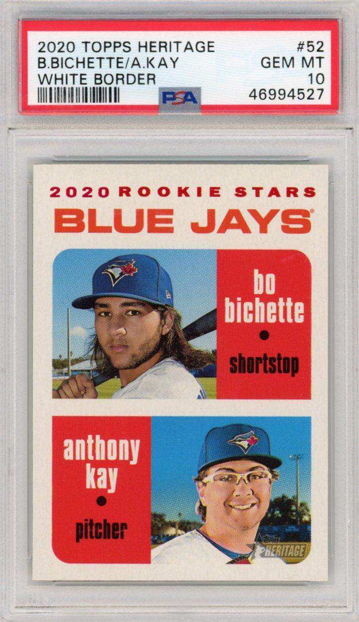 2020 Topps Heritage Bo Bichette Anthony Kay White Border #52 Psa 10