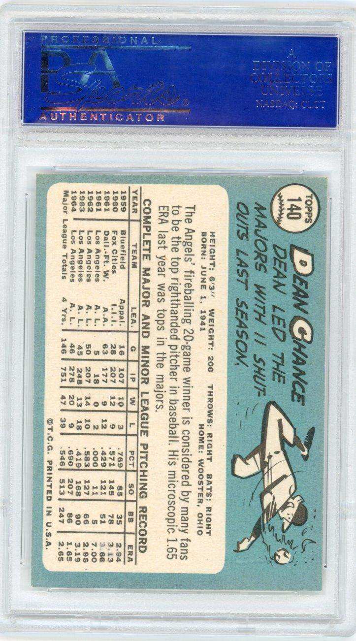 1965 topps dean chance #140 psa 8