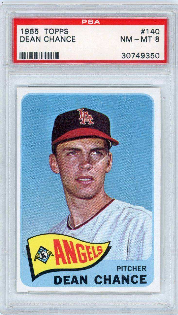 1965 topps dean chance #140 psa 8